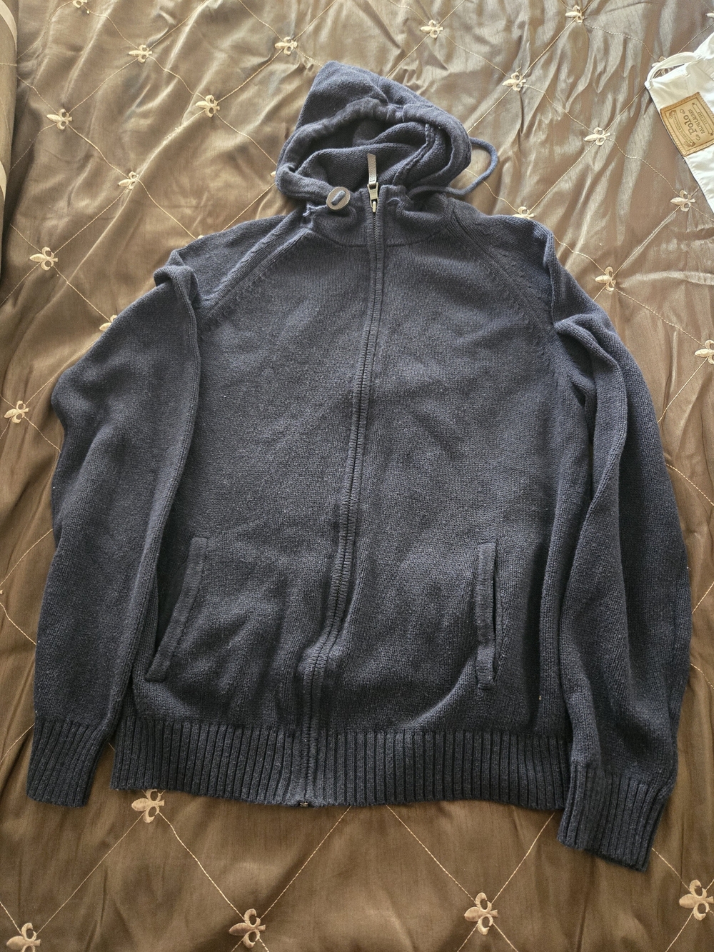 Banana Republic Navy Hooded Zip-Up Sweater